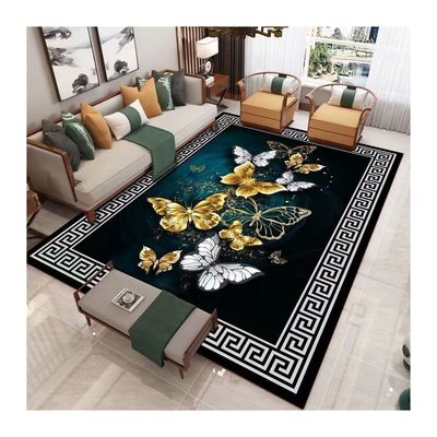 Inicio/Hotel/Oficina/Dominio personalizado Alfombra impresa hecha a máquina Diseño de flores de mariposa