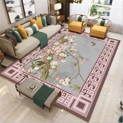 Inicio/Hotel/Oficina/Dominio personalizado Alfombra impresa hecha a máquina Diseño de flores de mariposa