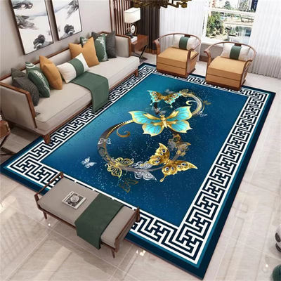 Inicio/Hotel/Oficina/Dominio personalizado Alfombra impresa hecha a máquina Diseño de flores de mariposa