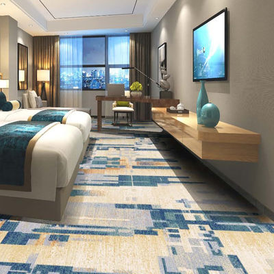 Pavimento de habitaciones de hotel Impreso a medida Tapete de nylon tufted con ignifugador