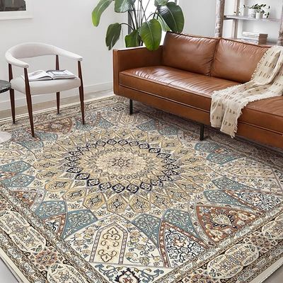 Alfombra decorativa de impresión a medida europea antimicrobiana para el piso de la sala de estar moderna