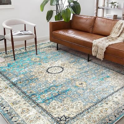 Alfombra decorativa de impresión a medida europea antimicrobiana para el piso de la sala de estar moderna