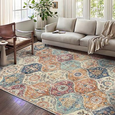 Alfombra decorativa de impresión a medida europea antimicrobiana para el piso de la sala de estar moderna