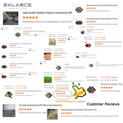 Abstract Patrón Pp Fibra de suelo Pvc Tiles de alfombra comercial 50X50 para sala de reuniones