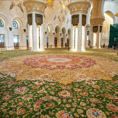 Impresión personalizada de patrón floral de lujo de la mezquita musulmana alfombra de piso para oficinas, hoteles y residencias