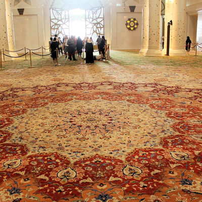 Impresión personalizada de patrón floral de lujo de la mezquita musulmana alfombra de piso para oficinas, hoteles y residencias