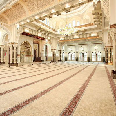 Alfombra de pila cortada a mano a mano para hotel de mezquita 100% acrílico 10 mm Tejido de algodón de respaldo
