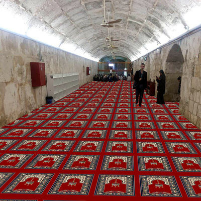 Alfombra de pila cortada a mano a mano para hotel de mezquita 100% acrílico 10 mm Tejido de algodón de respaldo
