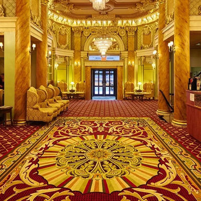 Alfombra de nylon de pila cortada para diseño moderno Lobby de hotel comercial Pared a pared