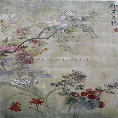 Agregue un toque de naturaleza a su hogar con nuestra alfombra de patrones florales tallados a mano