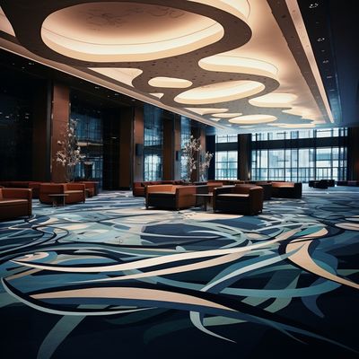 Hotel Lobby Corredor Rollo de alfombra en Silverstone Diseño impreso para hotel de lujo moderno
