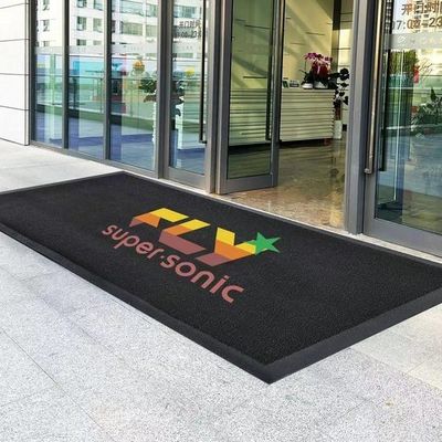 Alfombra rectangular personalizada Anti deslizamiento exterior de nylon Impresión de logotipo colchoneta de puerta para la entrada del hotel Star