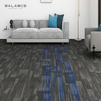 Oficina moderna alfombra de azulejos grandes de nylon lavable con corte en bucle de pila tufted patrón geométrico