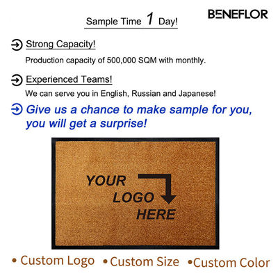 Logotipo personalizable soporte de alfombra de puerta personalización y patrón abstracto para el ajuste perfecto