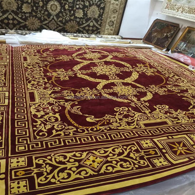 Alfombra de patrón floral rectangular 100% lana Acrílico Tufted Cut Pile 10 mm de espesor para el baño de oración