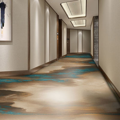 Alfombra de nylon de diseño de planta impresa en 3D personalizada a prueba de fuego y lavable para pasillos de hoteles