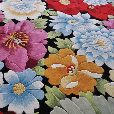 Sala de estar alfombras hechas a mano alfombras para el hogar con diseño personalizado patrón floral