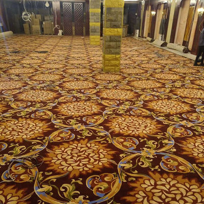 Máquina de alfombras de lujo de lana de nylon Axminster Casino hecha en bucle de oficina lavable