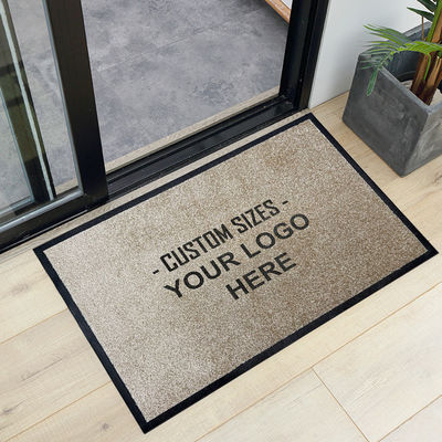 Decoración para el hogar Rectángulo Alfombra personalizada Impreso de logotipo Alfombras para la entrada interior al aire libre