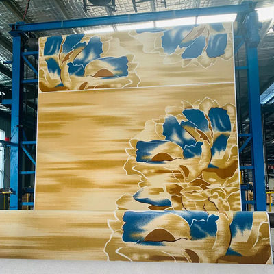 Alfombra con tapices de fondo de yute Oro azul de nylon impresa Sala de banquetes a prueba de fuego Hotel
