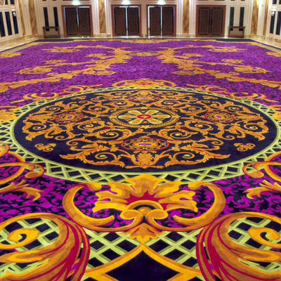 Alfombra de oro púrpura de lana de lujo para edificios comerciales
