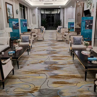 Alfombra de oro púrpura de lana de lujo para edificios comerciales