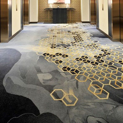 Alfombra de hotel impresa de nylon de pila media para pasillos personalizados y pisos de pared a pared