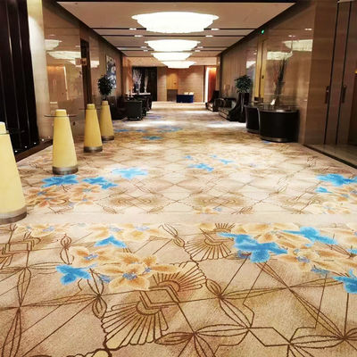 Alfombra de hotel impresa de nylon de pila media para pasillos personalizados y pisos de pared a pared