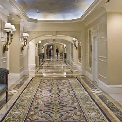 Alfombra de estilo hotel para el pasillo alfombra floral impresa de nylon personalizada