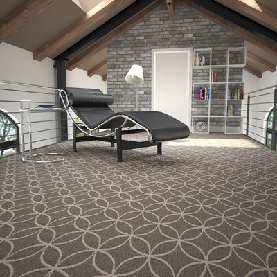 Moderno comercial de lana gris y alfombra de nylon para el pasillo de la habitación del hotel Diseño personalizado