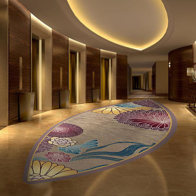 Alfombra de habitación de hotel 100% de nylon impresa contra el deslizamiento de la pila de bucle técnica tejida para el pasillo