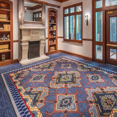 Alfombra de seda de lana con tufo antimicrobiano para pasillos interiores en decoración de hoteles de lujo