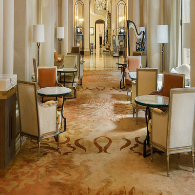Alfombra en 3D de mano suave de metro cuadrado de lana y seda patrón personalizado para hotel de lujo