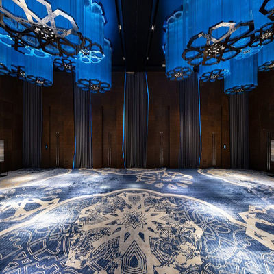 Alfombra en 3D de mano suave de metro cuadrado de lana y seda patrón personalizado para hotel de lujo