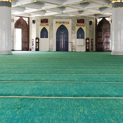 Rollo de alfombra de mezquita antimicrobiana para sala de oración musulmana de pared a pared de hilo de alfombra blanda