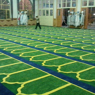 Rollo de alfombra de mezquita antimicrobiana para sala de oración musulmana de pared a pared de hilo de alfombra blanda