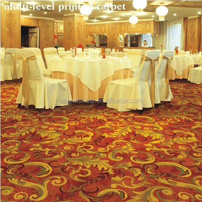 Color personalizado Alfombra impresa de nylon 100% para hoteles Salas de banquetes Dormitorios PVC decorativo exterior