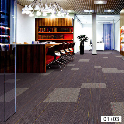 Salón comercial Alfombra de alta circulación 50*50 Jacquard piso de oficina azulejos de alfombra de respaldo de betún biblioteca