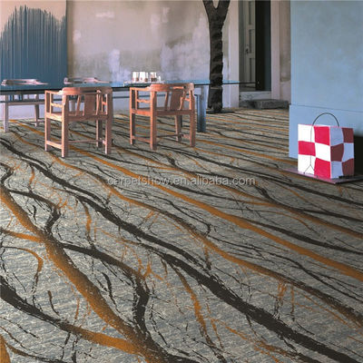 Baño de hotel Rollo de alfombra impresa de nylon con pila cortada y patrón de pasillo cuadrado