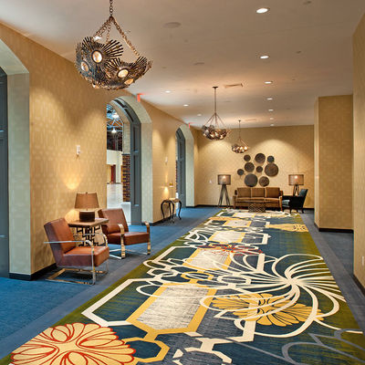 80% Lana 20% Nylon Stock Design Alfombra floral impresa para habitación de hotel en estilo moderno