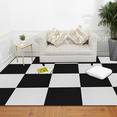 Resumen Beijing Silverstone Acústico Negro Blanco Alfombras de alfombra Tejas tejidas Cortado Pila Cuadrado Alfombra Dormitorio Puerta al aire libre Golf Oración Material PP
