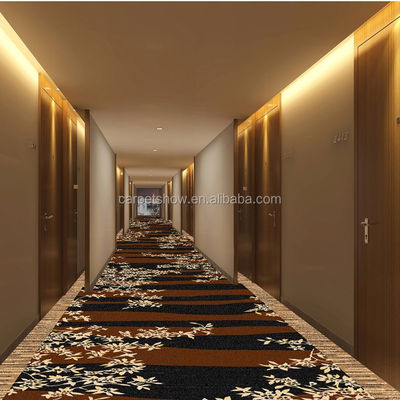 Apoyar Tamaños personalizados Alfombras de pasillo de hotel modernas con diseño de jacquard floral personalizado