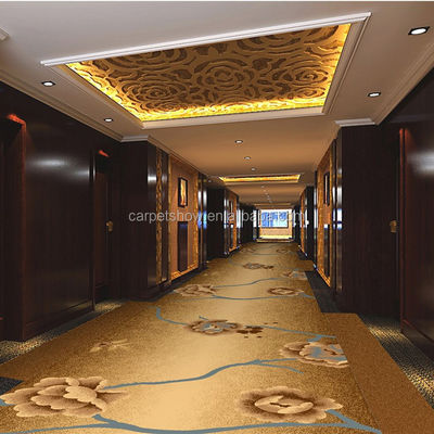 Apoyar Tamaños personalizados Alfombras de pasillo de hotel modernas con diseño de jacquard floral personalizado