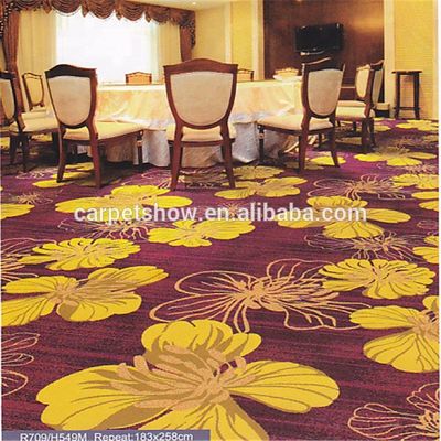 Revestimiento de poliéster Axminster Floral Design Alfombra impresa comercial con y Broadloom