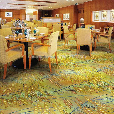 Tejas de alfombras con patrón floral impreso de nylon de grado comercial para espacios ocupados