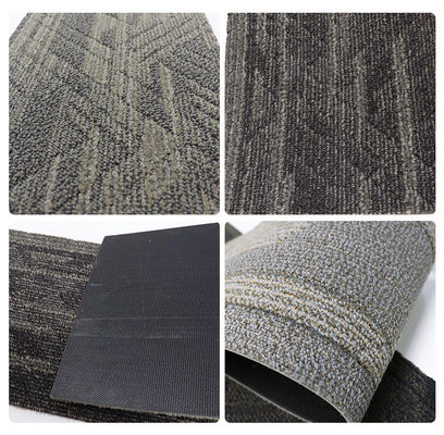Tiles de alfombras de nylon modernas comerciales con almohadilla de abstracción de 50x50 PVC PP para hoteles