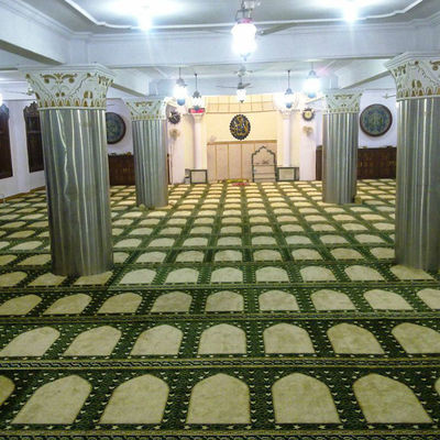 Iglesia a medida de pared a pared Axminster Roll de alfombra para la habitación del hotel musulmán respaldo de PP de vuelta
