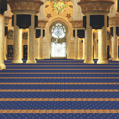 Iglesia a medida de pared a pared Axminster Roll de alfombra para la habitación del hotel musulmán respaldo de PP de vuelta
