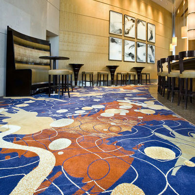 Cuarto de comedor Hotel Alfombra de tela ancha de nylon Moqueta púrpura impresa 4m 13.12ft