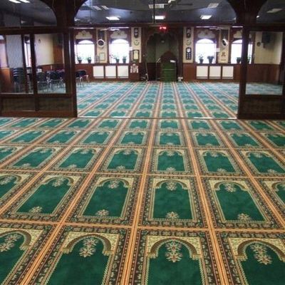 Alfombra de oración para restaurantes y mezquitas con respaldo de yute y PP y patrones personalizados 4 * 25 M Roll